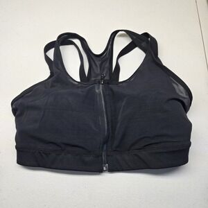 Yvette Women Sports Bra 38D Black Wireless‎ RacerbackFront Closure
